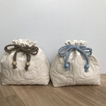 くま♡キルティング✳︎巾着/お弁当巾着/保冷お弁当袋/男の子/女の子/出産祝い/オムツポーチ