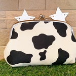 ☝🏻訳あり😅ウシ柄🐄がま口ポーチ👛