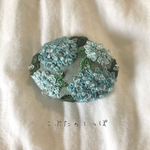 雨上がりの紫陽花　刺繍ブローチ　ヘアゴム