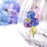 《カラーを選べる》紫陽花 ネックレス 金属アレルギー対応 サージカルステンレス 梅雨 初夏 あじさい 透明感 キャンディ 金平糖 フェイクスィーツ ブルー