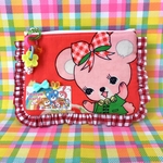  ♡送料無料♡昭和レトロ  フルーツ付きフリルポーチ③