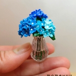 ミニチュア紫陽花の花瓶(ブルー系)  ①