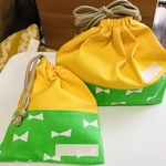 リボン柄コップ＆お弁当袋