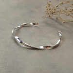 spiral silver bangle 3.0mm
