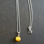アンバー（琥珀）　ネックレス　SILVER925