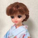 ジェニー　浴衣　水色・桜模様