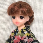 ジェニー　浴衣　黒・花柄