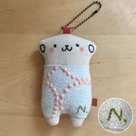 ミナペルホネン 犬みたいなくまイニシャルN ٭ バッグチャーム