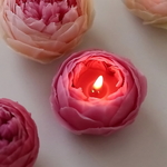 ピンクメイプルローズの蜜蝋キャンドル　 