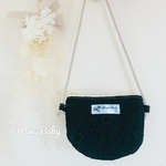 ＊BLACK＊マーガレット刺繍のベビー&キッズポシェット♡