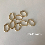 【8個】16×23mm ゴールド　リング　メタル　メタリック　チャームパーツ　オーバル