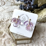 クリアパープル✨紫陽花のピアス／イヤリング／ノンホールピアス