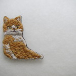 iyaiya35様専用　日本猫シリーズ03　茶トラ猫刺繍ブローチ　