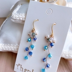 枝ピアス(アクアブルー)