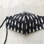 ★新作 旅するマスク USAコットン ボルサリーノ ブラック 布 おしゃれマスク 立体 個性的 柄マスク