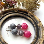 送料無料！✴︎✴︎レトロカラー✴︎チェリー✴︎&グレー✴︎ピアス⁑イヤリング✴︎