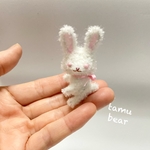 (受注制作) ミニチュア モールアート ミルキーアイ の うさぎ ちゃん モールベア テディベア オビツ11 ** Tamu bear