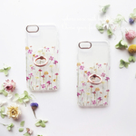 【iphone各種】バンカーリング 付き♥クリア 花柄 イエローピンク フラワー ハードケース