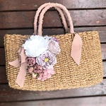 お花のかごバッグ(2-ピンク系)