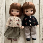 さくらんぼカーディガン　アイボリー＆ブラック