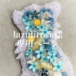 [lazulirose様専用ページ  ] チワワ　犬　ブルー系　プリザーブドフラワー　壁掛け　インテリア　動物シルエット