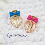 💙再販💗【 犬用💗ピン 】 おしゃれ　トップノット　ペット　子供　ヘアアクセサリー　リボン　ヘアクリップ　♡AquaMana♡