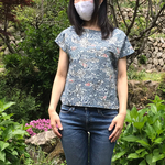 着物リメイク 型染め着物のTシャツブラウス