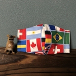 国旗柄　コットン100% 子ども用立体マスク　(園児〜低学年) カラフル　男の子　女の子　キッズ　小学生　保育園　幼稚園　かっこいい　オリンピック