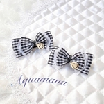 【 犬用😊バレッタ 】 おしゃれ　トップノットペット　子供　ヘアアクセサリー　リボン　バレッタ　♡AquaMana♡