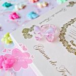 butterfly ring -milk pink-