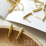 【4個】ステンレス製ポストピアス  ゴールド [00142]