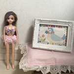 リカちゃん　ビキニ型水着　ピンクの苺花柄