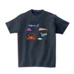 動物Ｔシャツ-深海生物（デニムグレー）