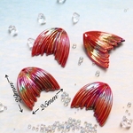 新作！魚のしっぽ樹脂パーツ　レッド×オーロラグラデーション