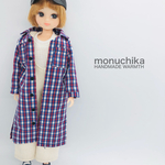 リカちゃんの服（チェックロングシャツ）