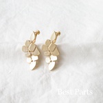 2pcs イヤリングパーツ リーフデザイン マットゴールド