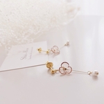 brown flower＆パール　ピアス/イヤリング