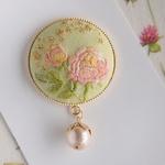 一点物【5/16(日)21:00発売予定】刺繍　ポニーフックorブローチㅤバラ