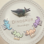 名札付けワッペン 恐竜。［トリケラトプス］ワッペン