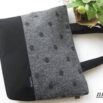 ウール混　水玉刺繍　トートバック　Ｍ