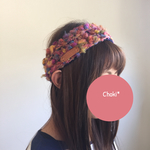 【再販4】ヘアバンド*カラフルフル*ピンク×ブラウン