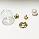 10個入り約16㎜ガラスドームピアスキット