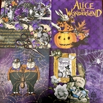 (再販×5)ハロウィンアリスのデザインペーパーE＊紙モノ＊コラージュ素材＊コラージュペーパー