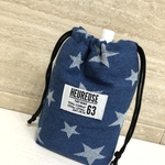 洗える保冷保温パウチ巾着300g用　スターデニム