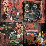 (再販×8)ハロウィンアリスのデザインペーパーM＊紙モノ＊コラージュ素材＊コラージュペーパー