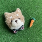 くせっ毛どうぶつさんブローチ　しば犬