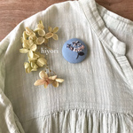 刺繍ブローチ　紫陽花