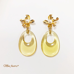 夏色♡フラワーとオーバルリングのピアス
