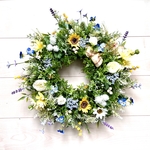 No.wreath-15327★ガーデングリーンのリース(2)  　43cm・アートフラワー/造花リース/大型リース