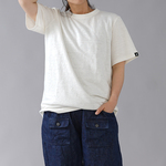 【wafuオリジナル】唯一無二のリネン100% Tシャツ 縮むのでその分大きくしています。/白 t020e-wht3